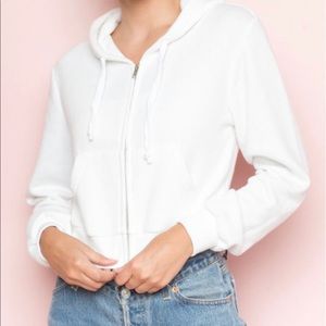 Brandy Melville white crop hoodie